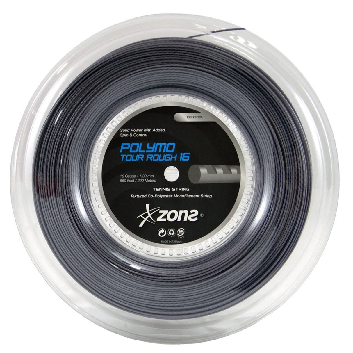 Rollo Cuerda Tenis POLYMO TOUR ROUGH 1.30  / 16 Negro