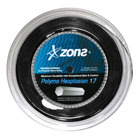 Rollo Cuerda Tenis POLYMO HEXPLOSION 1.23 / 17  120m Negro