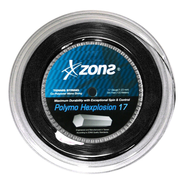 Rollo Cuerda Tenis POLYMO HEXPLOSION 1.23 / 17  120m Negro