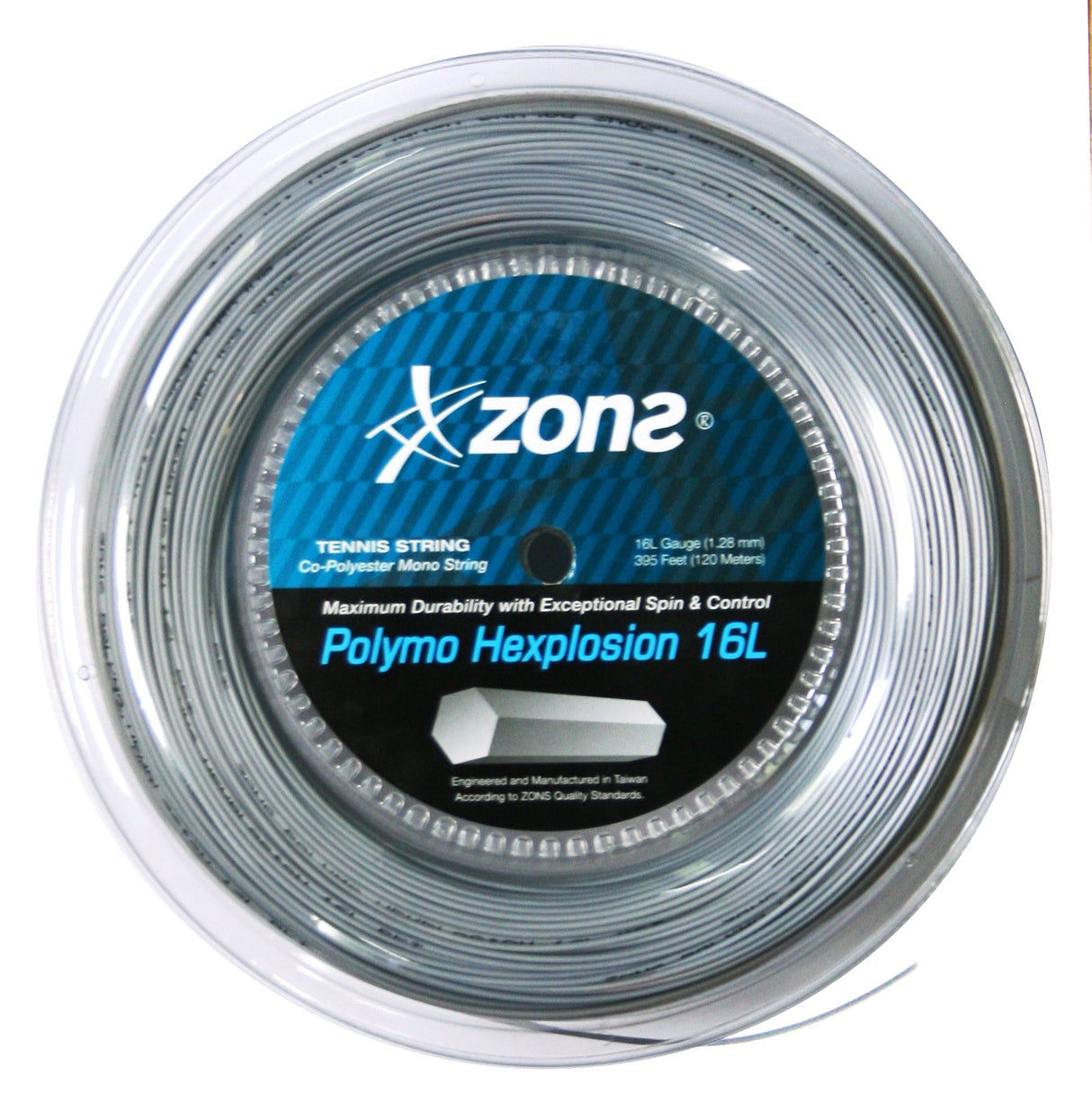 Rollo Cuerda Tenis POLYMO HEXPLOSION 1.28  / 16L 120m Plata