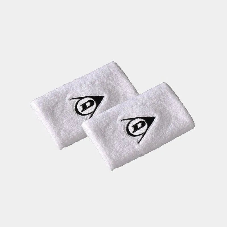 Muñequera Dunlop Larga Blanca X2
