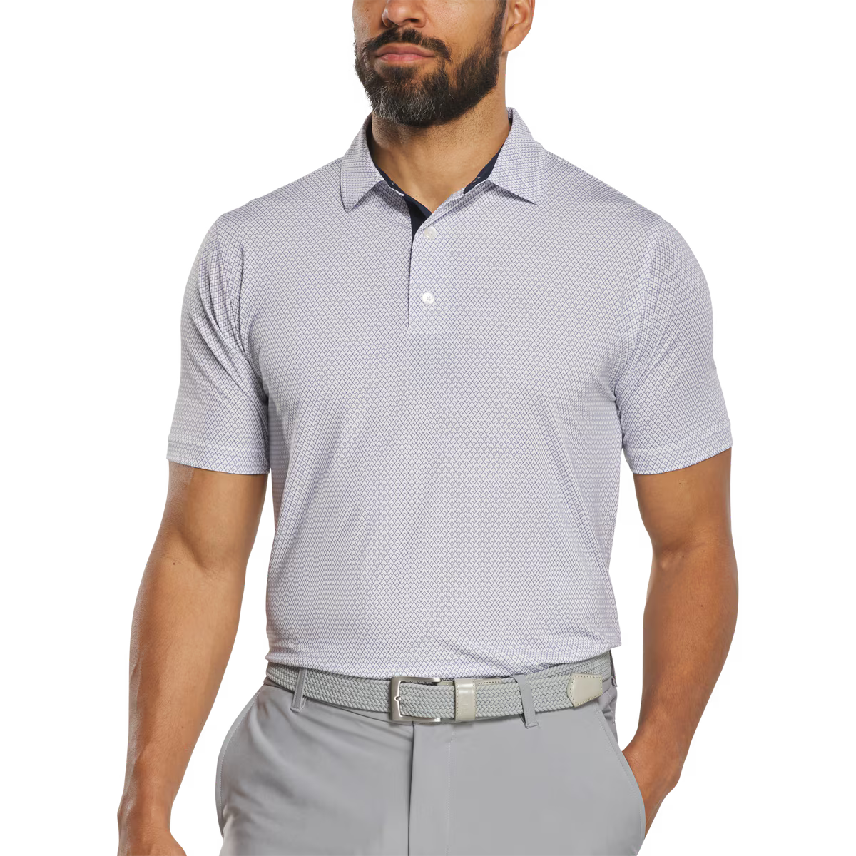 Polera de Golf Footjoy Lisa Deco Diamond Blanco Azul