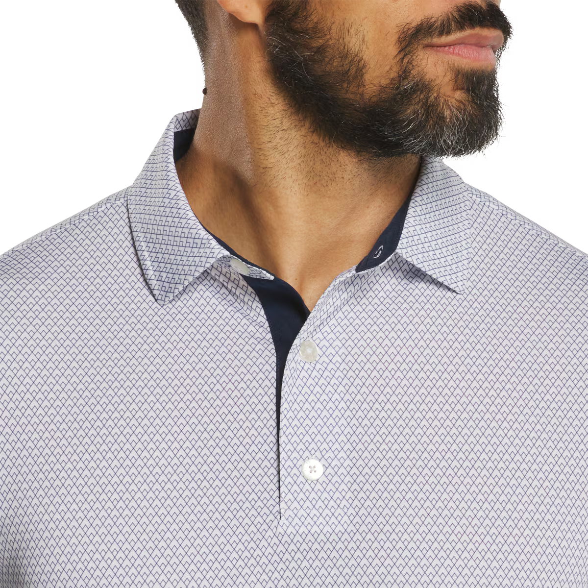 Polera de Golf Footjoy Lisa Deco Diamond Blanco Azul