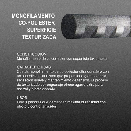 Rollo Cuerda Tenis POLYMO TOUR ROUGH 1.30  / 16 Negro