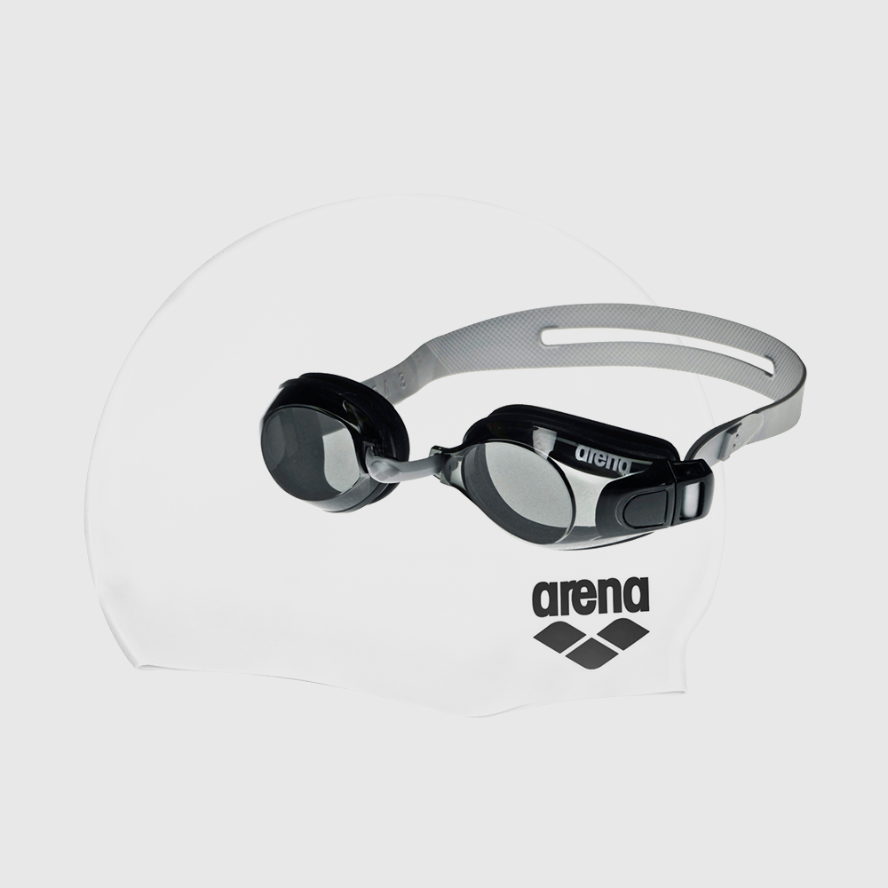 LENTES + GORRA DE NATACIÓN ARENA POOL SET - fondo #E8E8E8