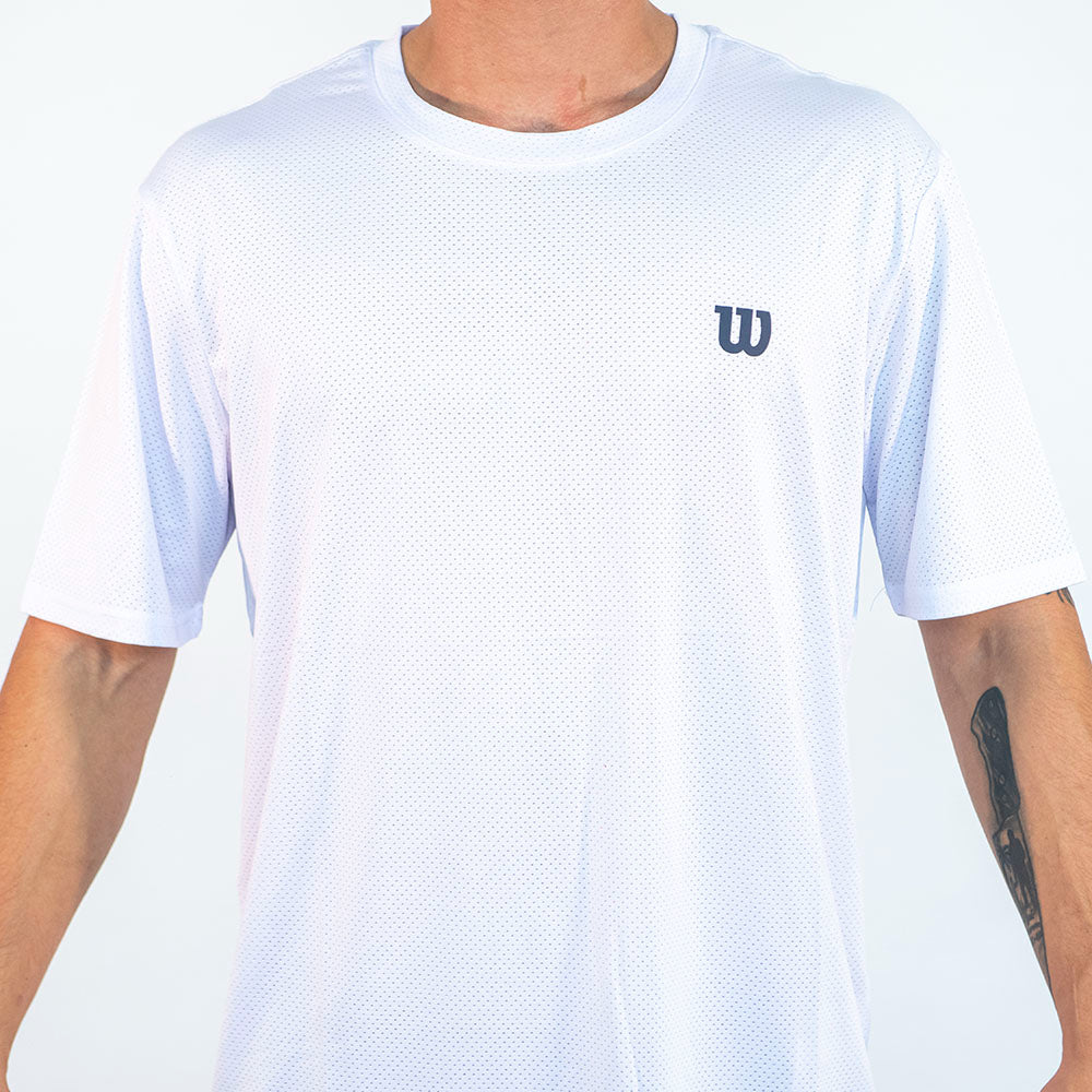 POLERA MESH POLIESTER CABALLERO BLANCA