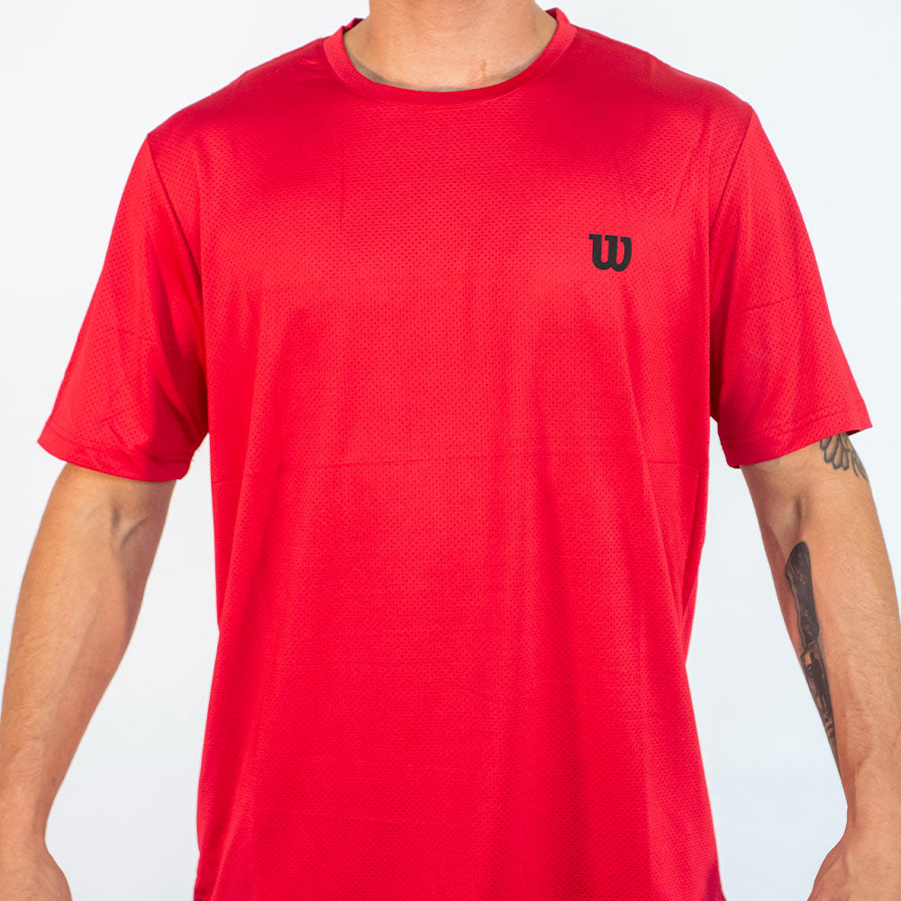 POLERA MESH POLIESTER CABALLERO ROJA