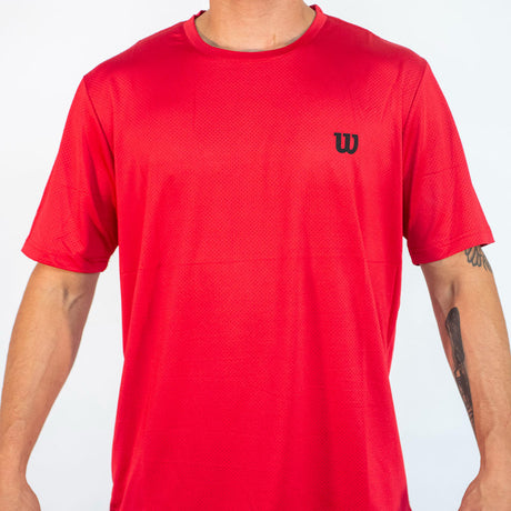 POLERA MESH POLIESTER CABALLERO ROJA