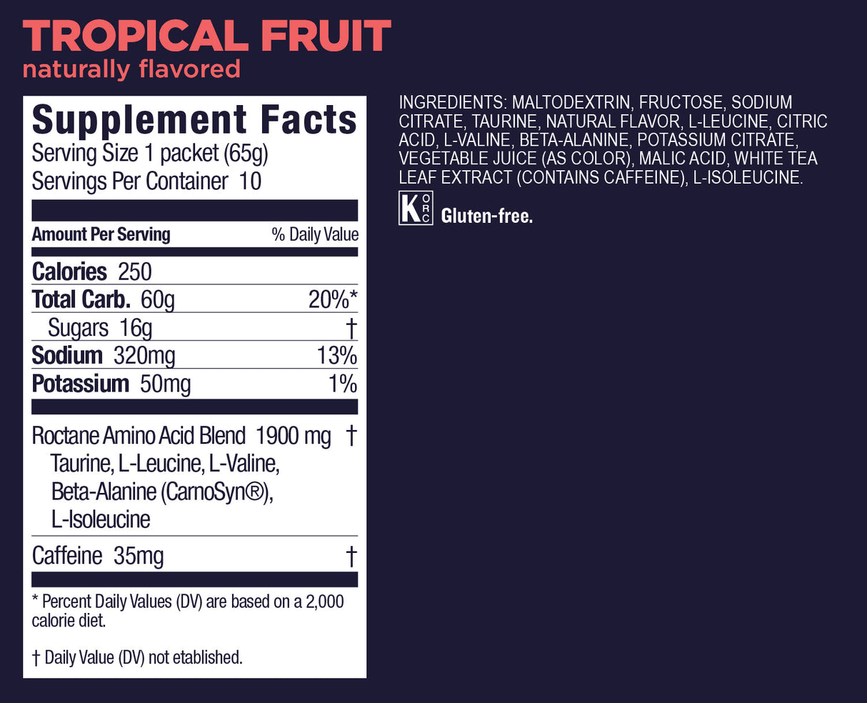 Box Roctane Energy Drink Mix, Tropical Fruit GU Energy - Rideshop