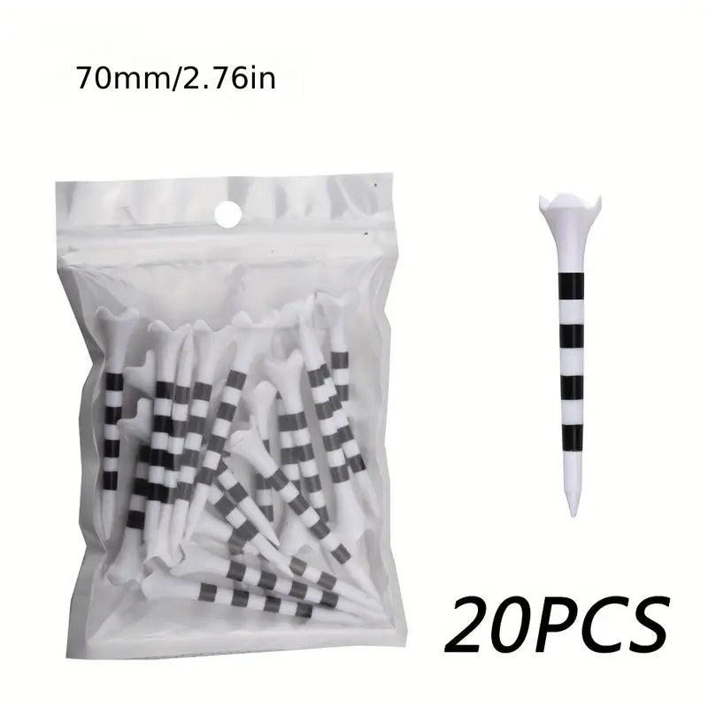 Tee Plásticos de Golf 70mm Pack de 20 Back9 Blanco Negro
