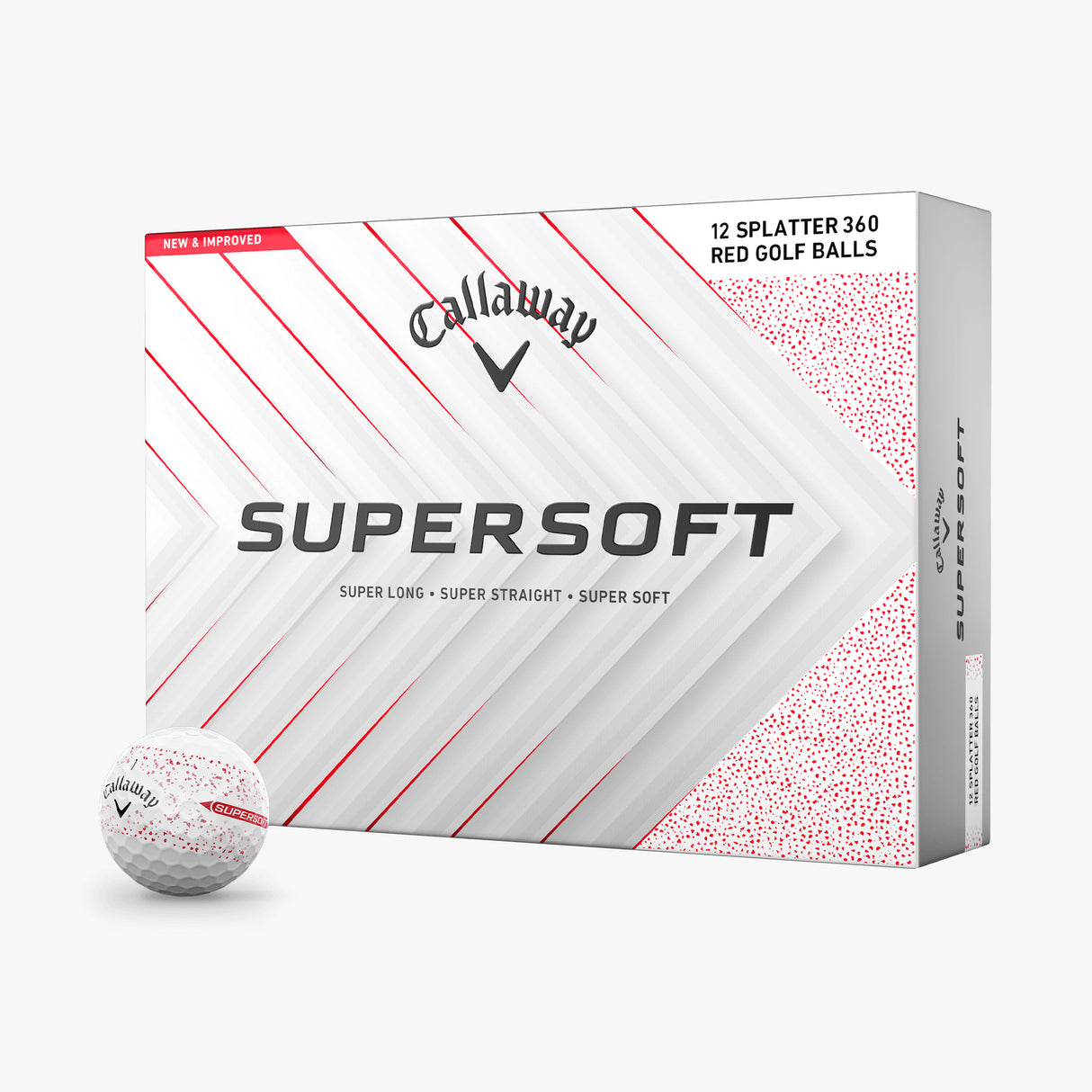 Pelotas de Golf Callaway Supersoft Splatter Rojo Docena