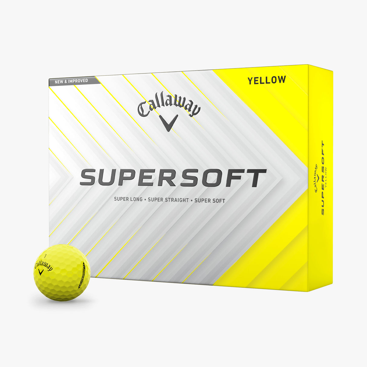 Pelotas de Golf Callaway Supersoft Amarillo Docena