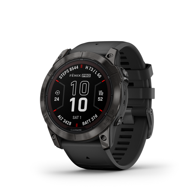 Garmin fēnix® 7X Pro – Sapphire Solar Edition Titanio DLC Gris Carbon Correa Negrafenix® - Rideshop