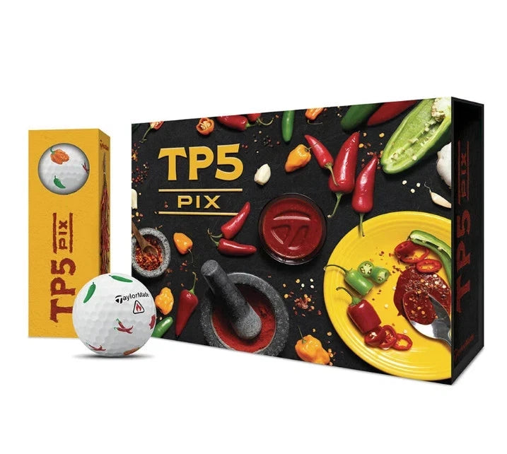 Pelotas TaylorMade TP5 Pix Premium Hot Shot Pepper - docena