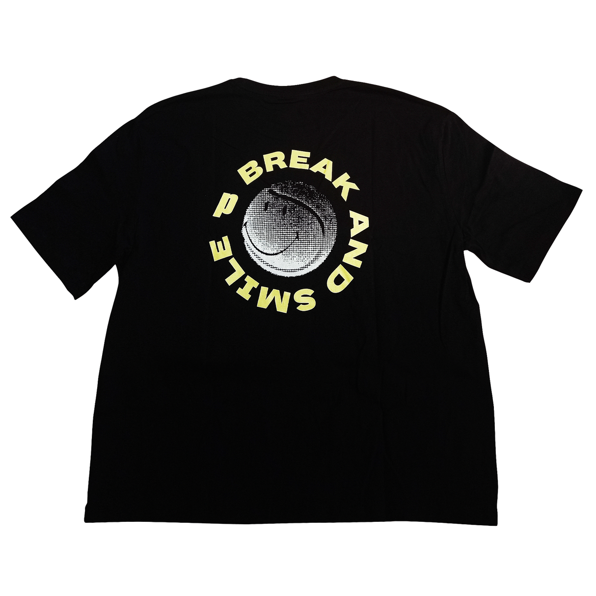Polera Smiley Black Tee Break & Smile Hombre Negra