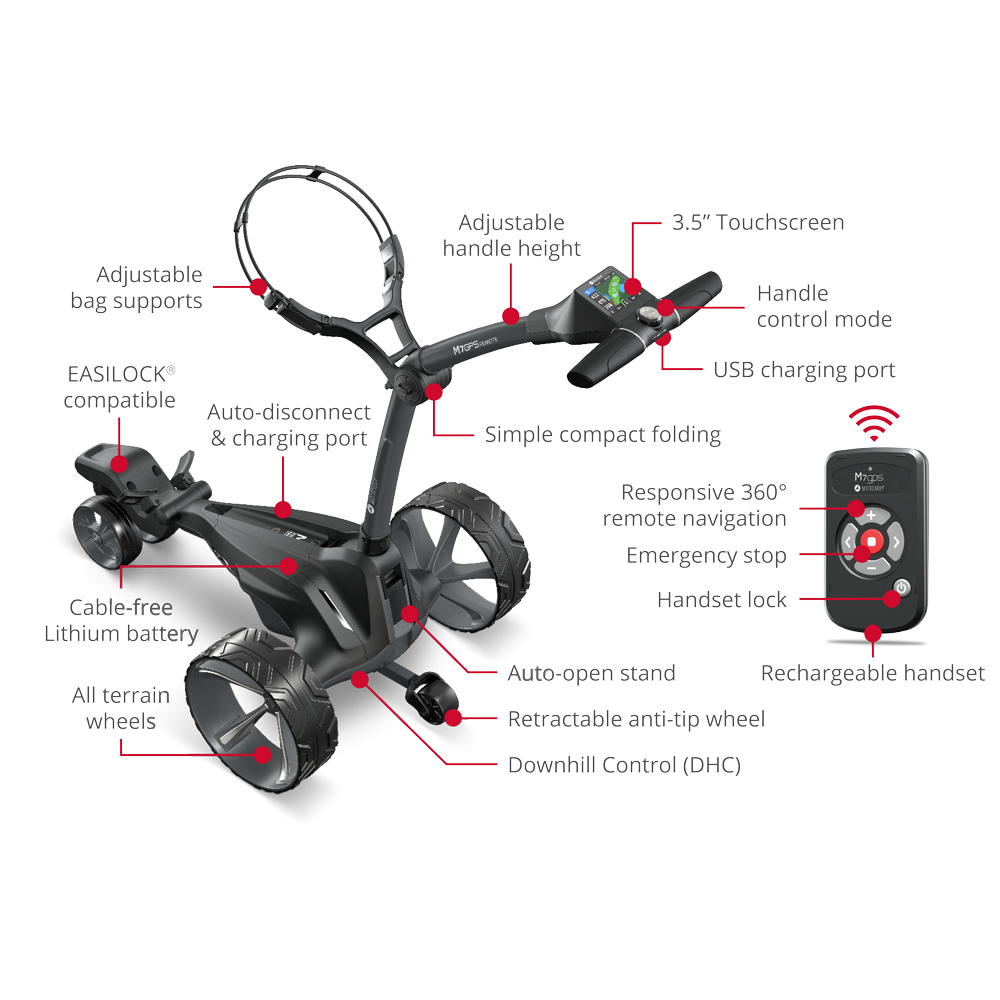 Carro de Golf Eléctrico Motocaddy M7 GPS Bateria 28V